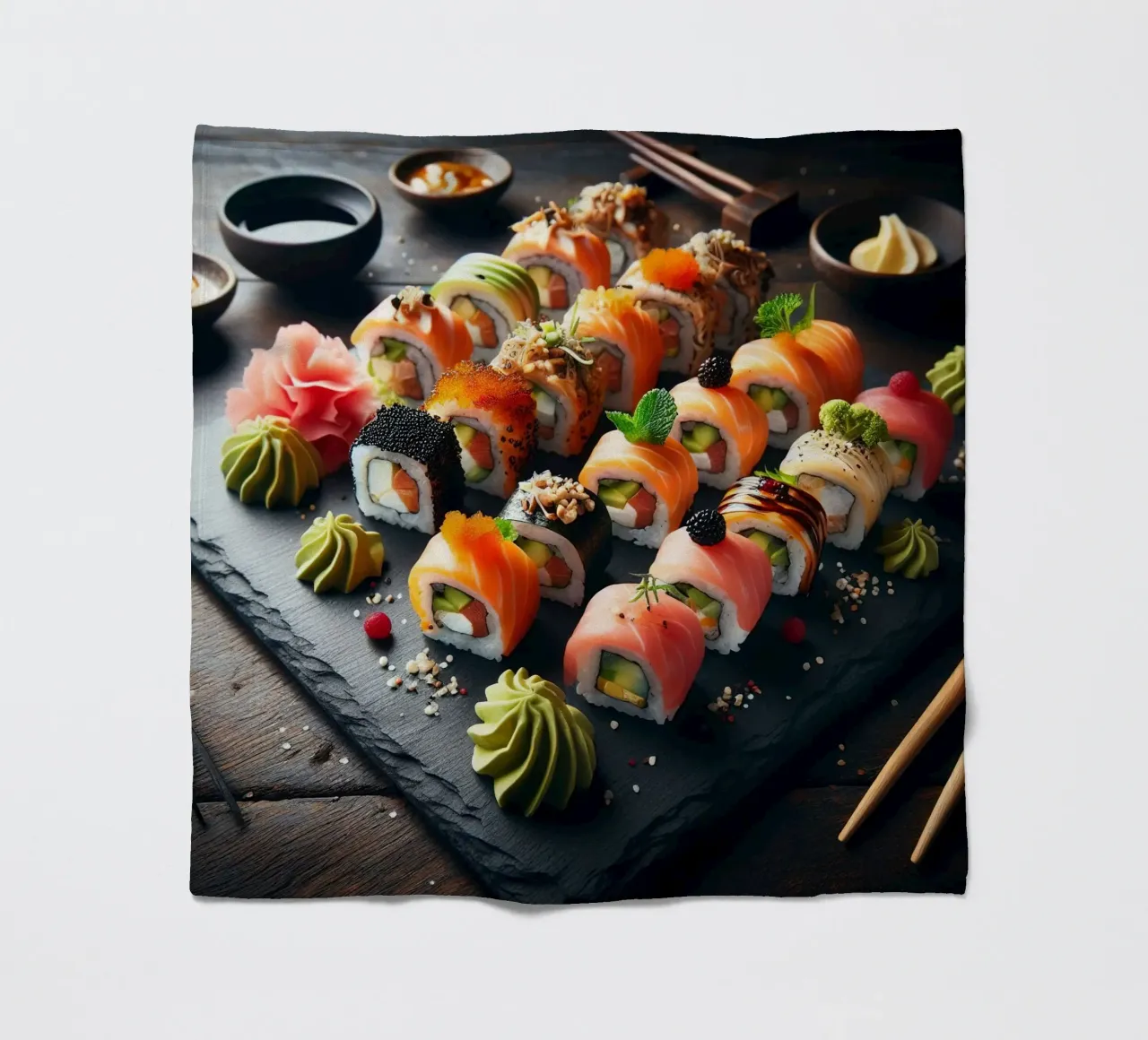 sushi coperta in pile da 🥩 The tasty wall