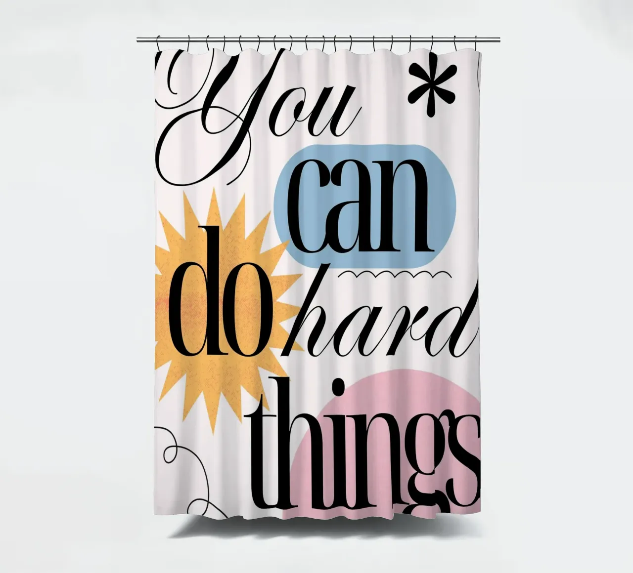 "You Can Do Hard Things" Motivational | Modern Aesthetic Pri shower curtain by NorwesClub
