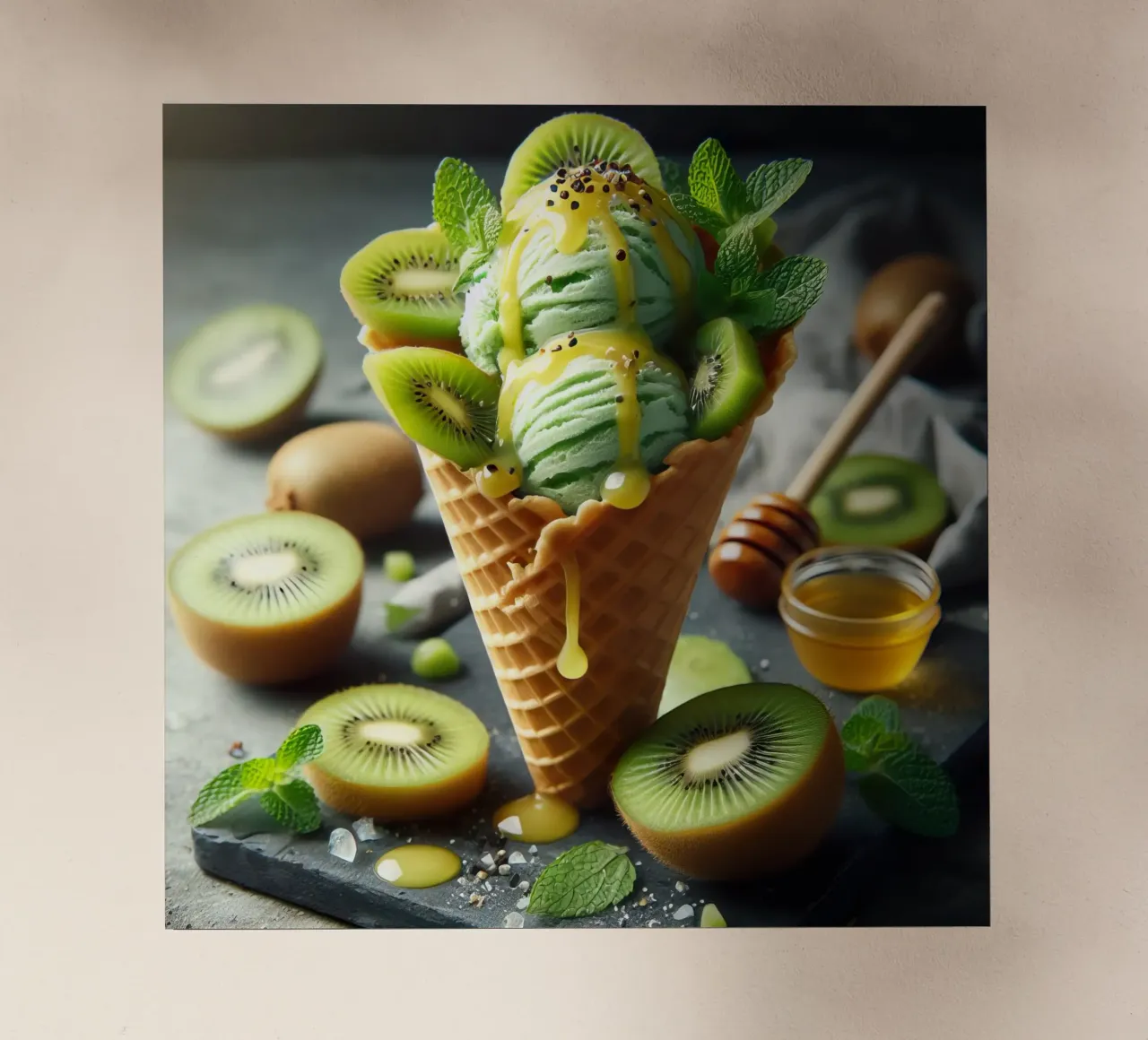Kiwi ice cream backlit film by 🥩 The tasty wall