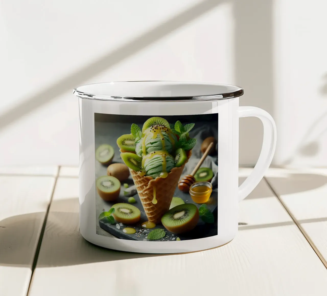 Gelato al kiwi tazza in smalto da The tasty wall