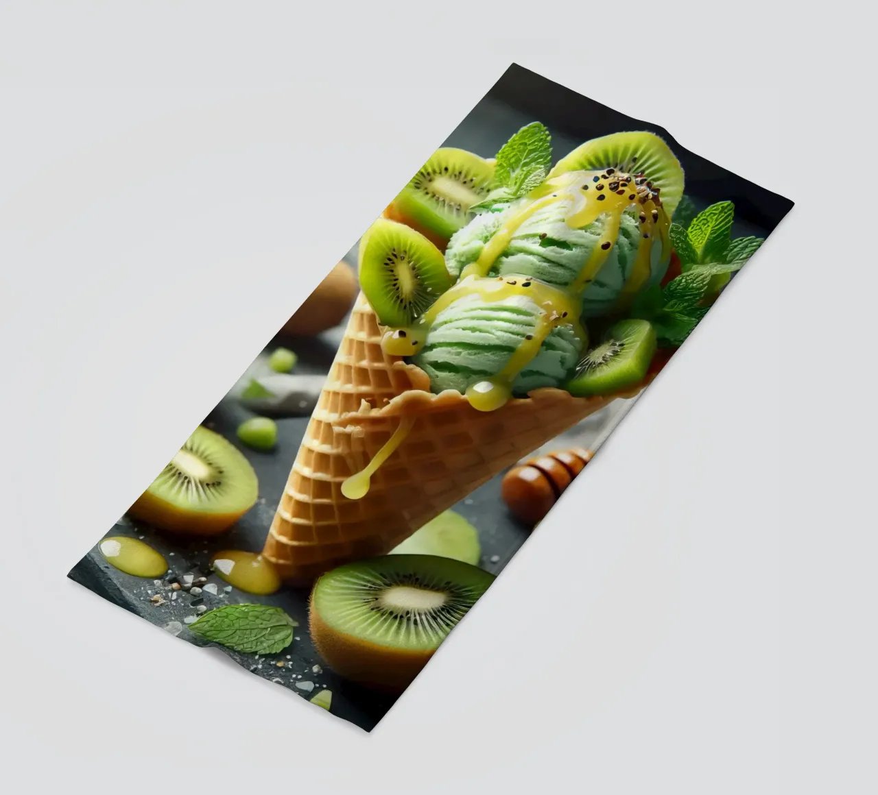 Kiwi-Eis Strandtuch von 🥩 The tasty wall