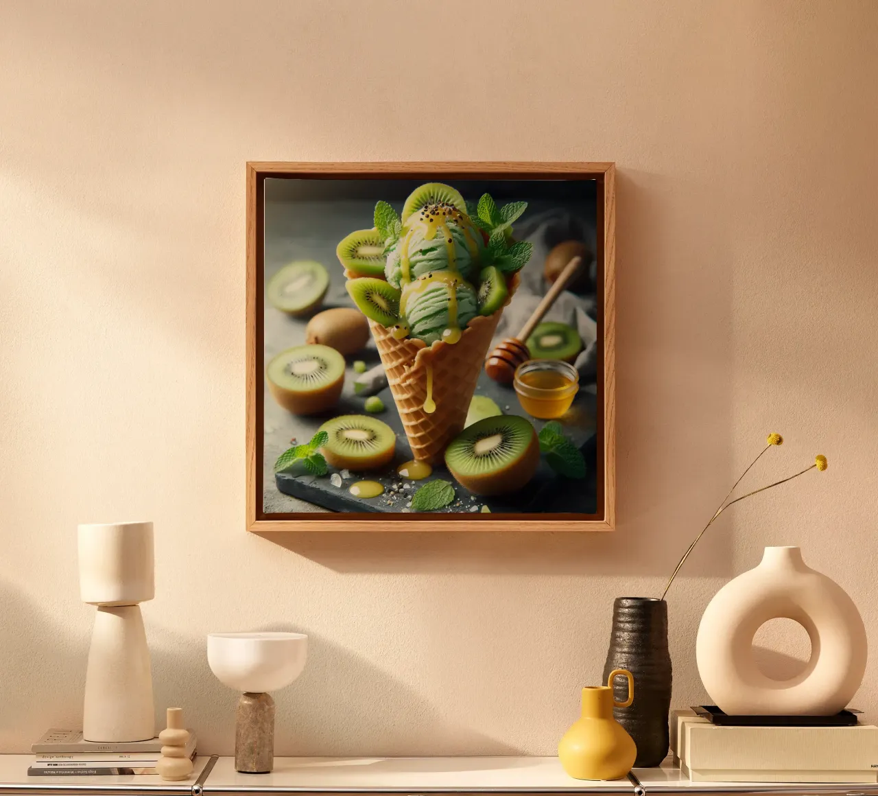 Kiwi ijs canvas met Baklijst van 🥩 The tasty wall