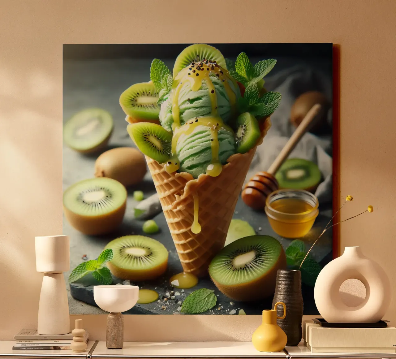 Kiwi ijs canvas met Baklijst van 🥩 The tasty wall