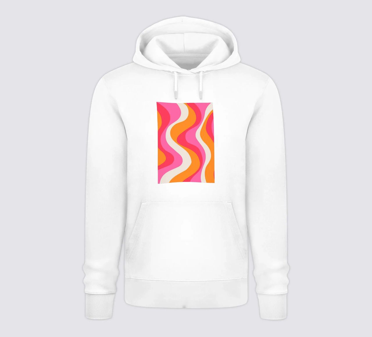Groovy Retro Waves Pink Orange | Psychedelic Abstract Art Pr felpa con cappuccio da NorwesClub