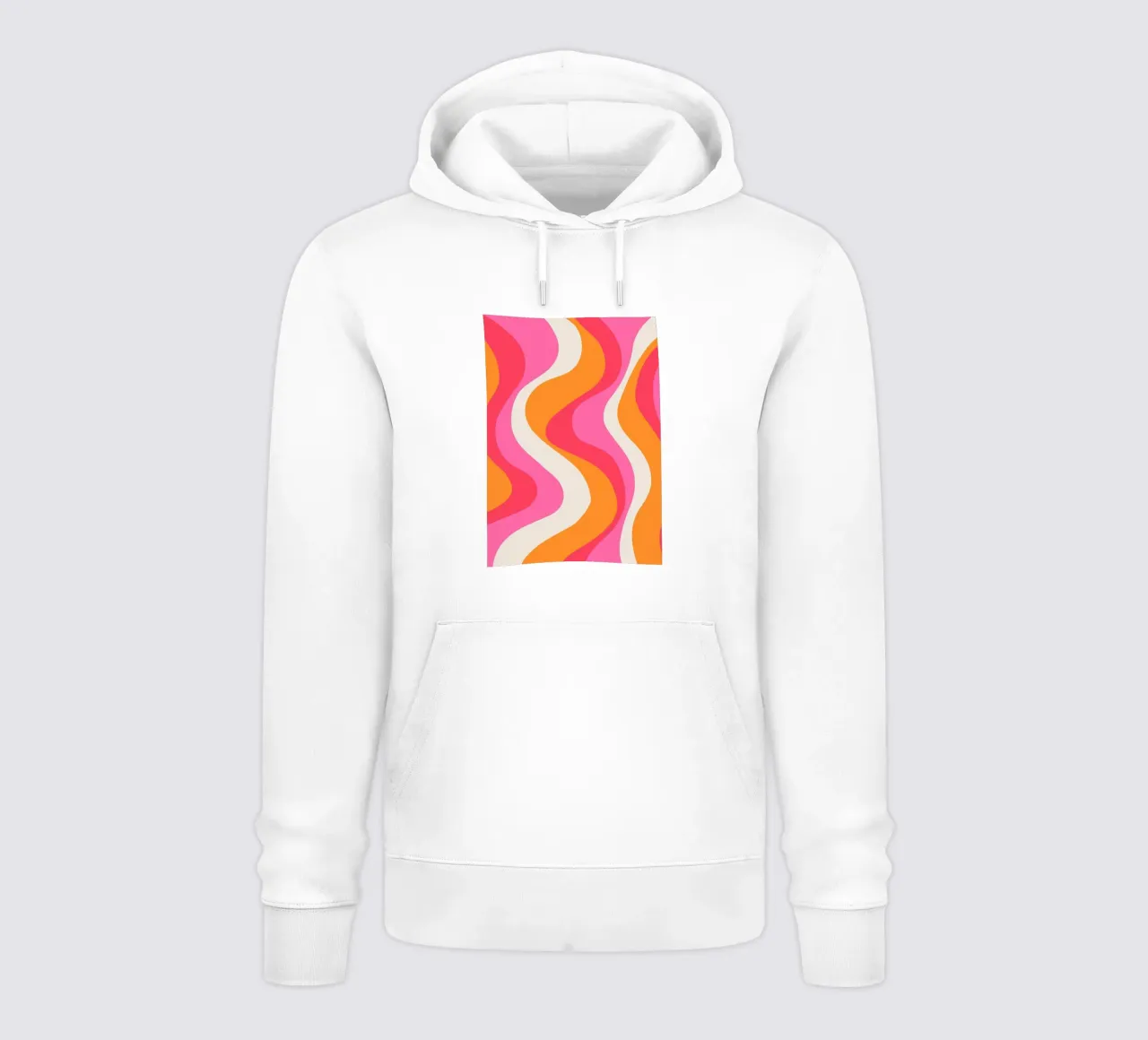 Groovy Retro Waves Pink Orange | Psychedelic Abstract Art Pr felpa con cappuccio da NorwesClub