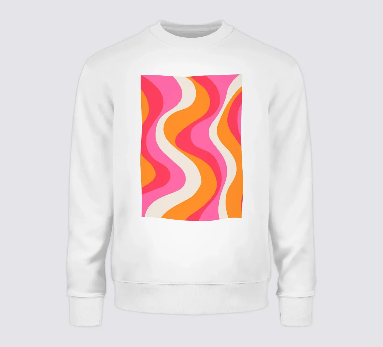 Groovy Retro Waves Pink Orange | Psychedelic Abstract Art Pr felpa da NorwesClub