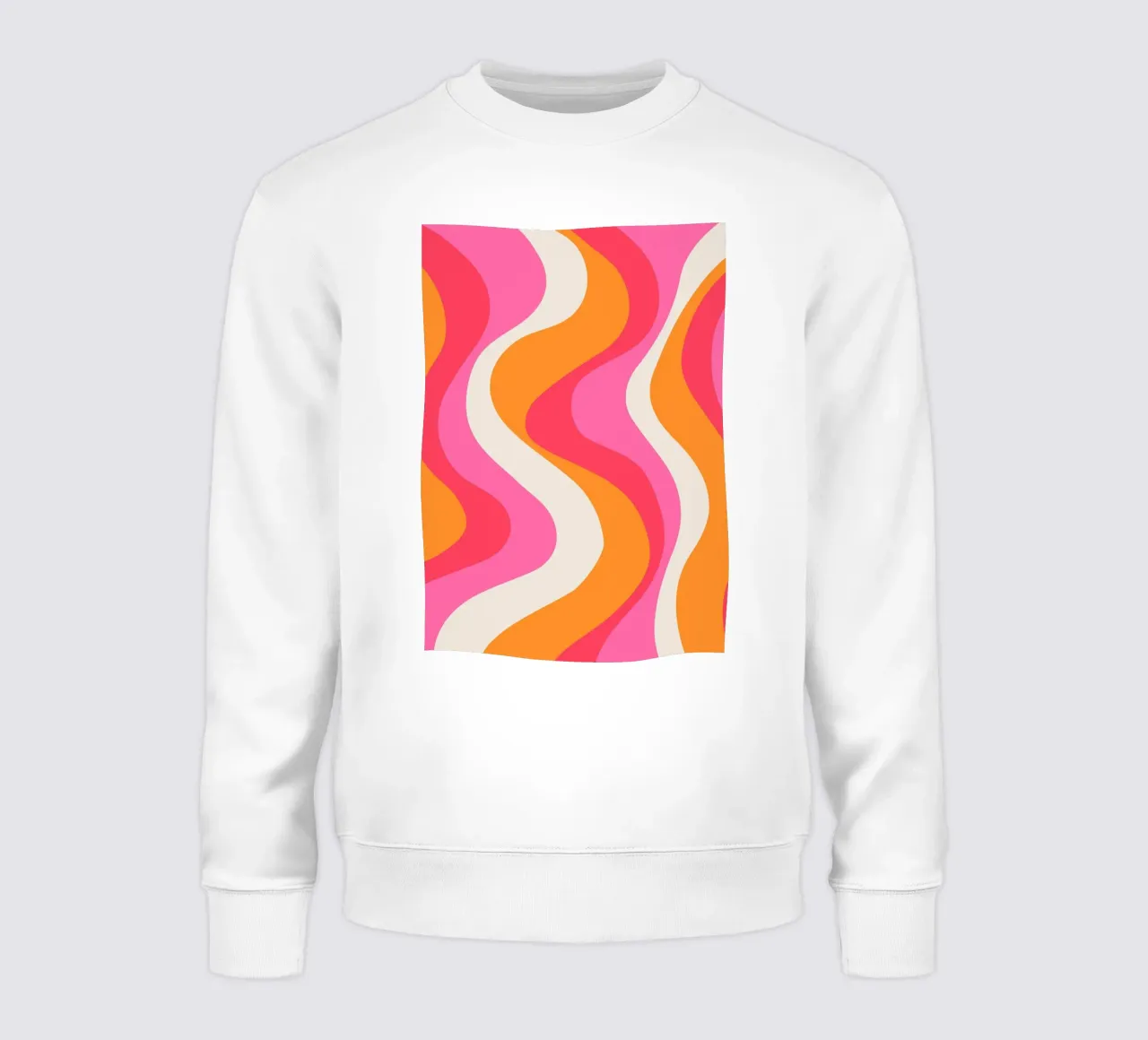 Groovy Retro Waves Pink Orange | Psychedelic Abstract Art Pr felpa da NorwesClub
