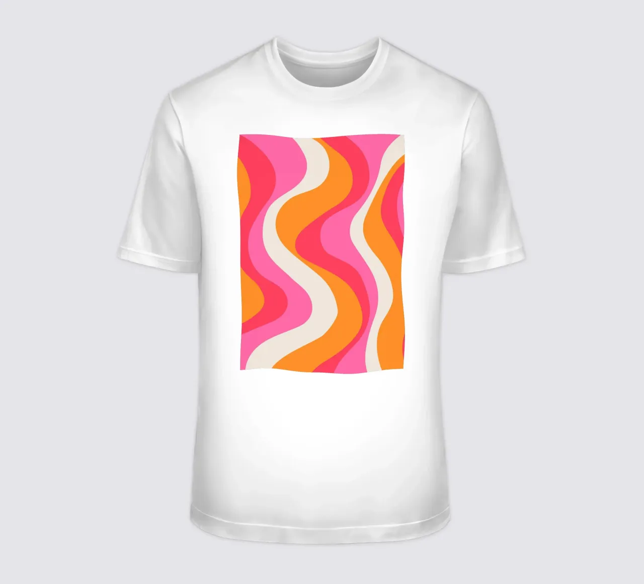 Groovy Retro Waves Pink Orange | Psychedelic Abstract Art Pr camiseta de NorwesClub
