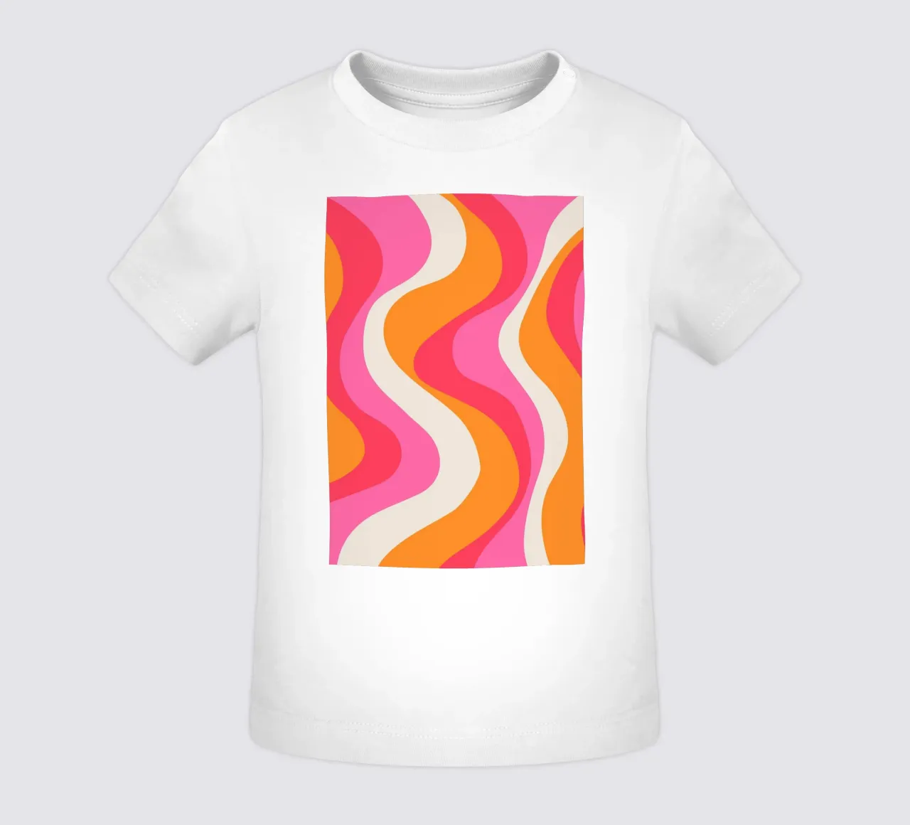 Groovy Retro Waves Pink Orange | Psychedelic Abstract Art Pr maglietta neonato da NorwesClub