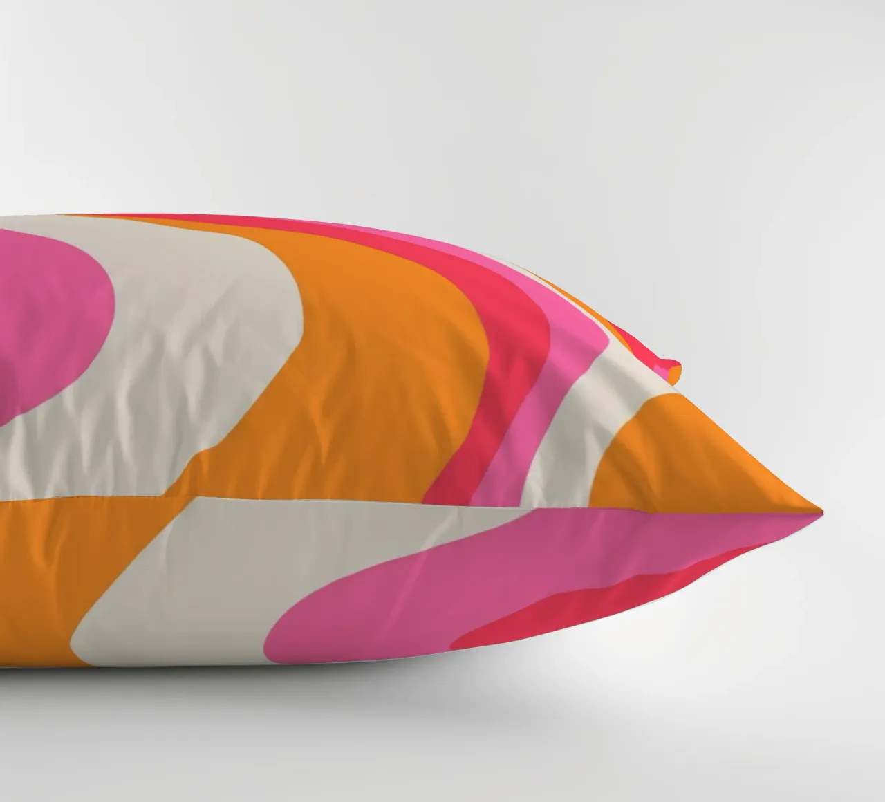 Groovy Retro Waves Pink Orange | Psychedelic Abstract Art Pr cuscino da NorwesClub