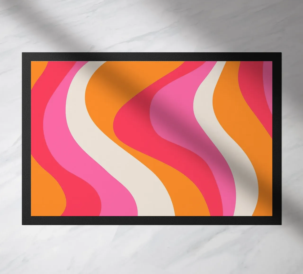 Groovy Retro Waves Pink Orange | Psychedelic Abstract Art Pr zerbino da NorwesClub