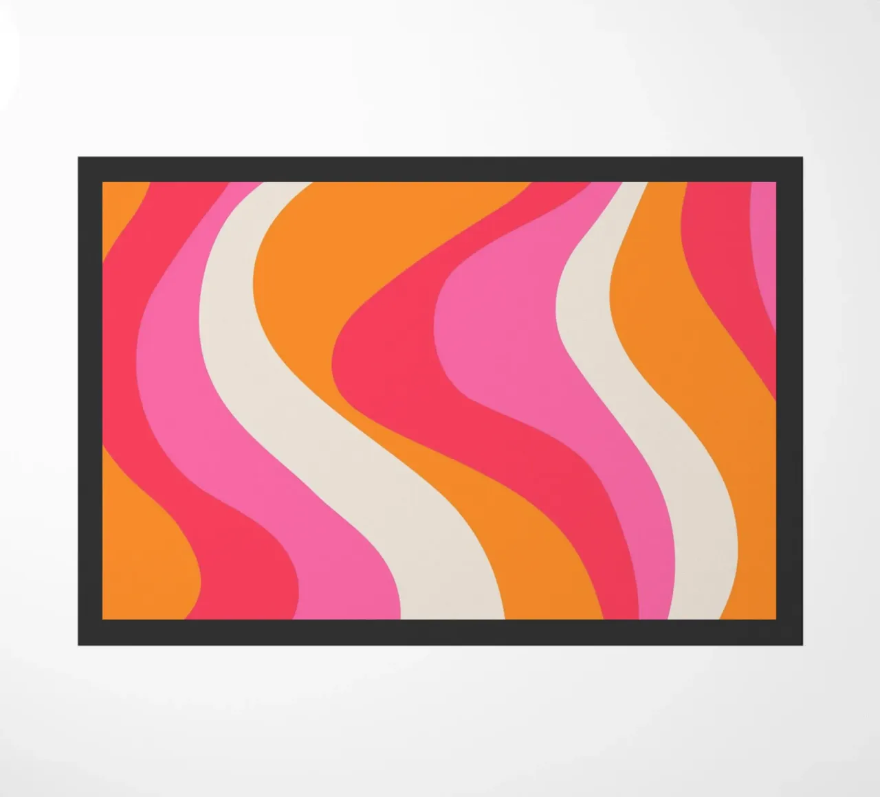 Groovy Retro Waves Pink Orange | Psychedelic Abstract Art Pr zerbino da NorwesClub