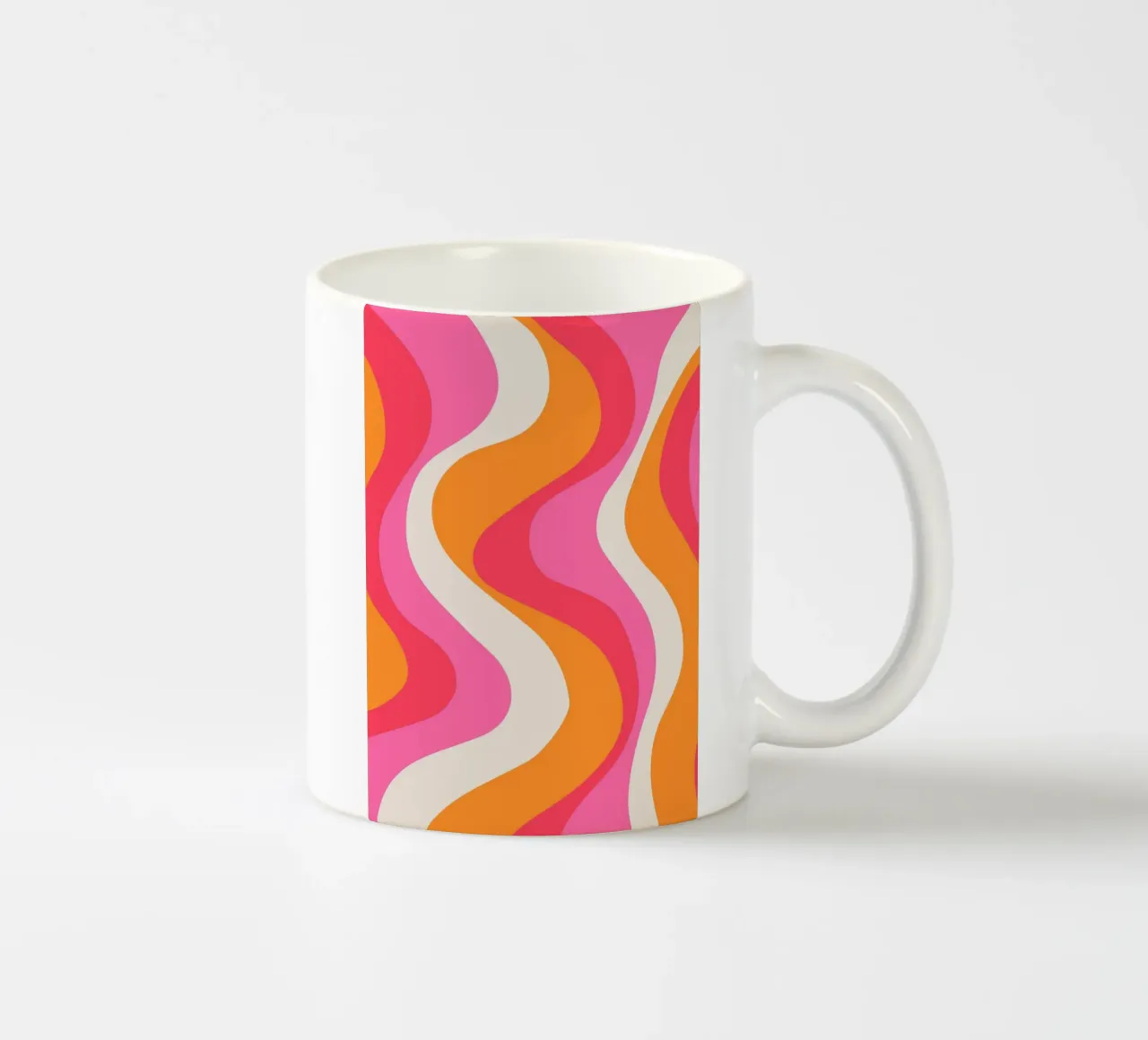 Groovy Retro Waves Pink Orange | Psychedelic Abstract Art Pr tazza in ceramica da NorwesClub
