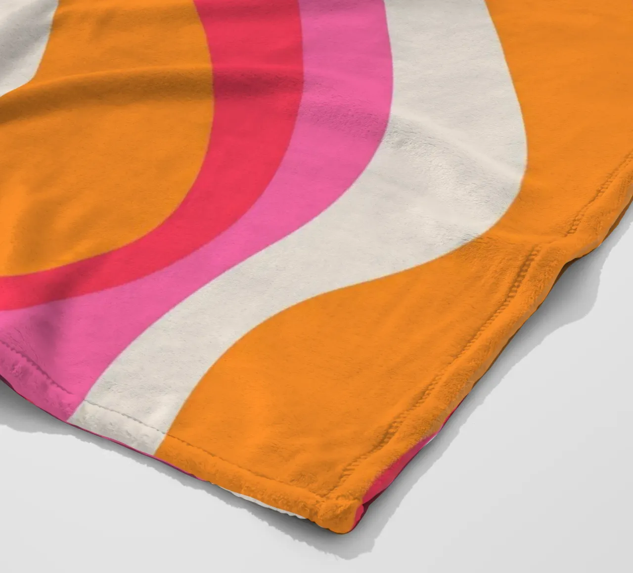 Groovy Retro Waves Pink Orange | Psychedelic Abstract Art Pr coperta in pile da NorwesClub