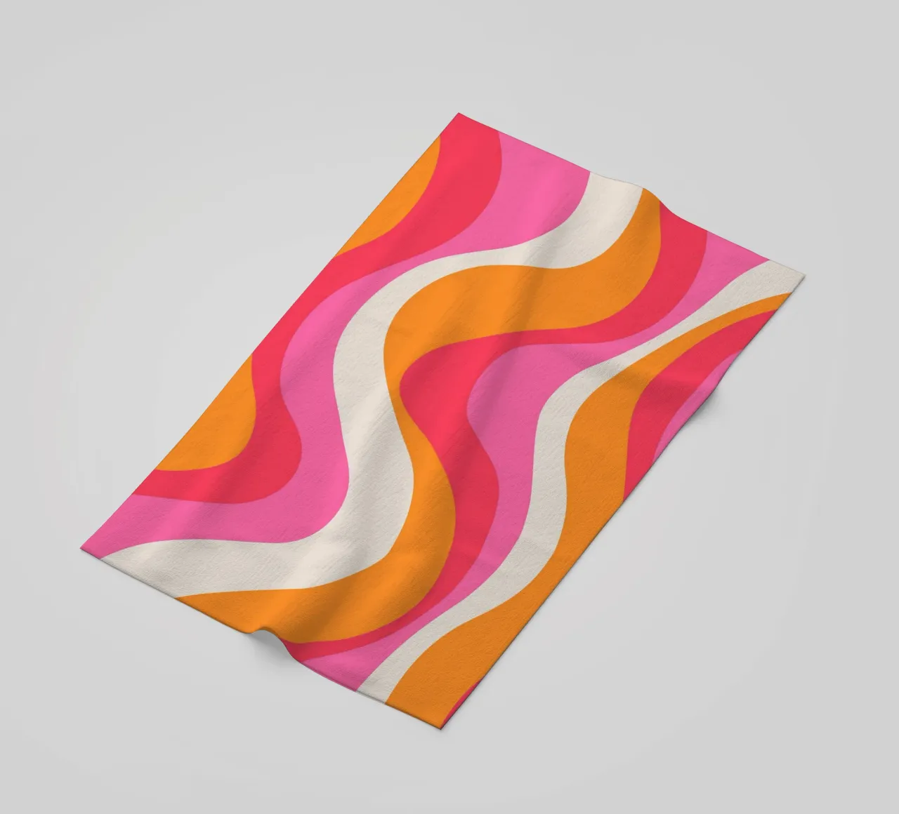 Groovy Retro Waves Pink Orange | Psychedelic Abstract Art Pr toalla de playa de NorwesClub