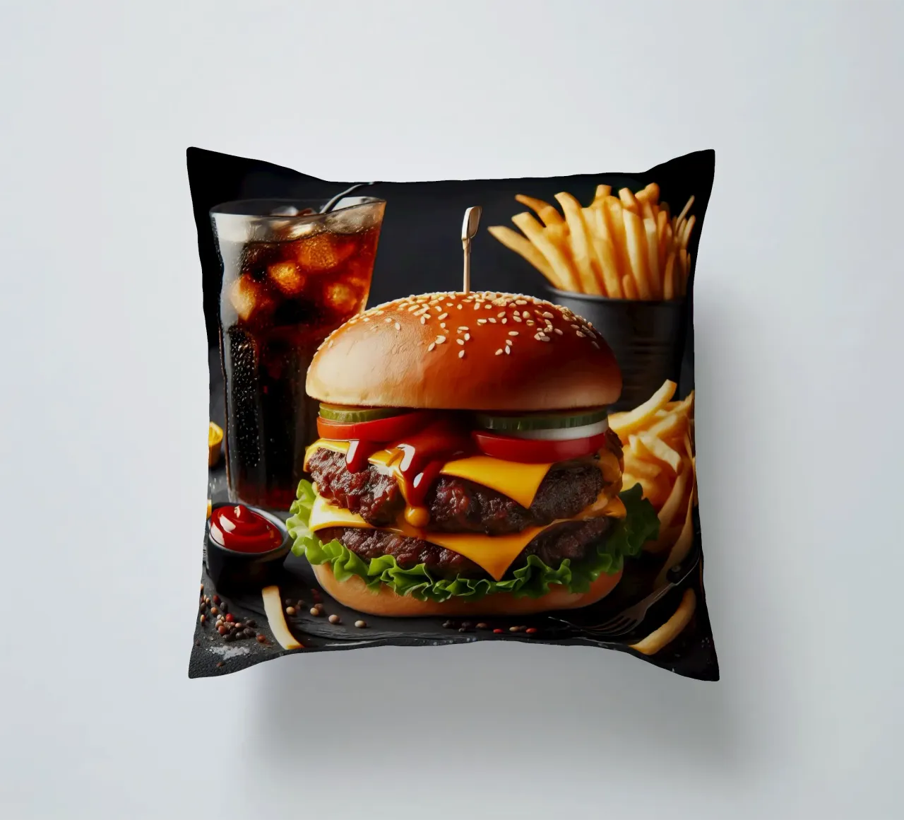 Cheeseburger cuscino da 🥩 The tasty wall