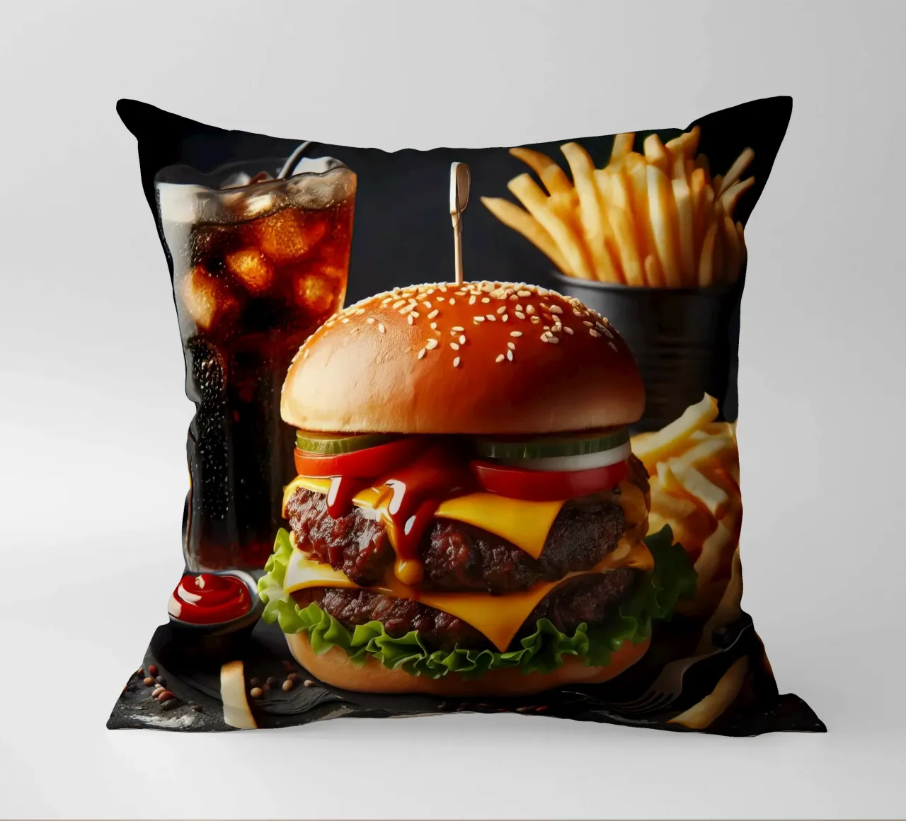 Cheeseburger cuscino da 🥩 The tasty wall