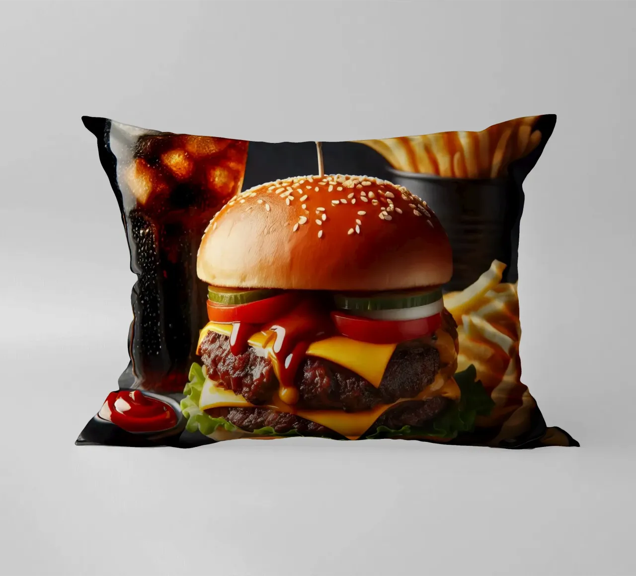 Cheeseburger cuscino da 🥩 The tasty wall