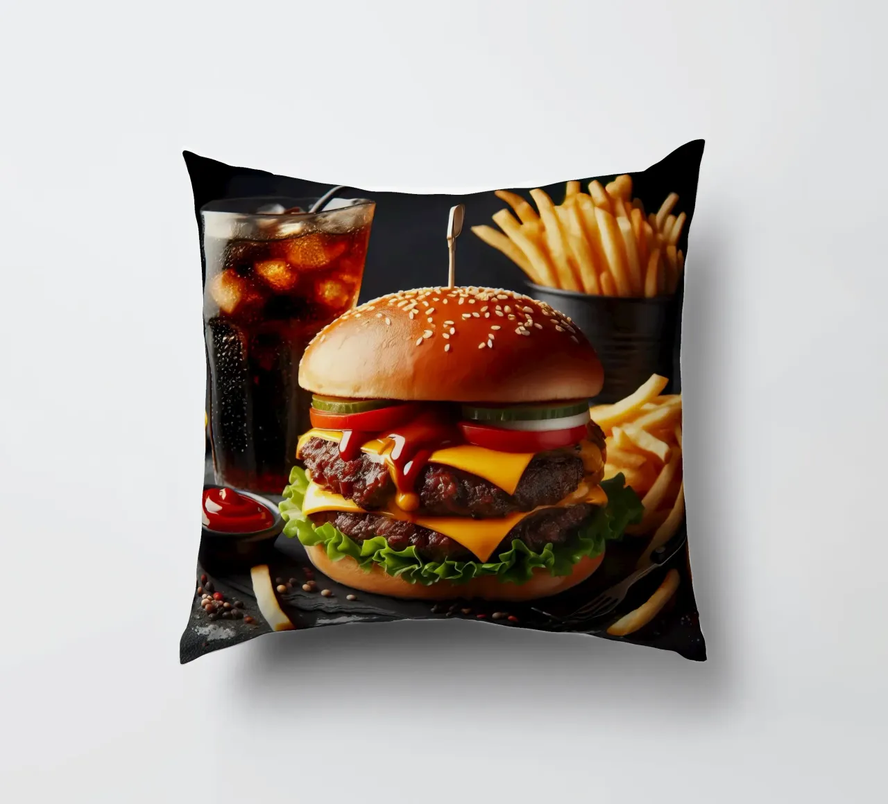 Cheeseburger cuscino da 🥩 The tasty wall