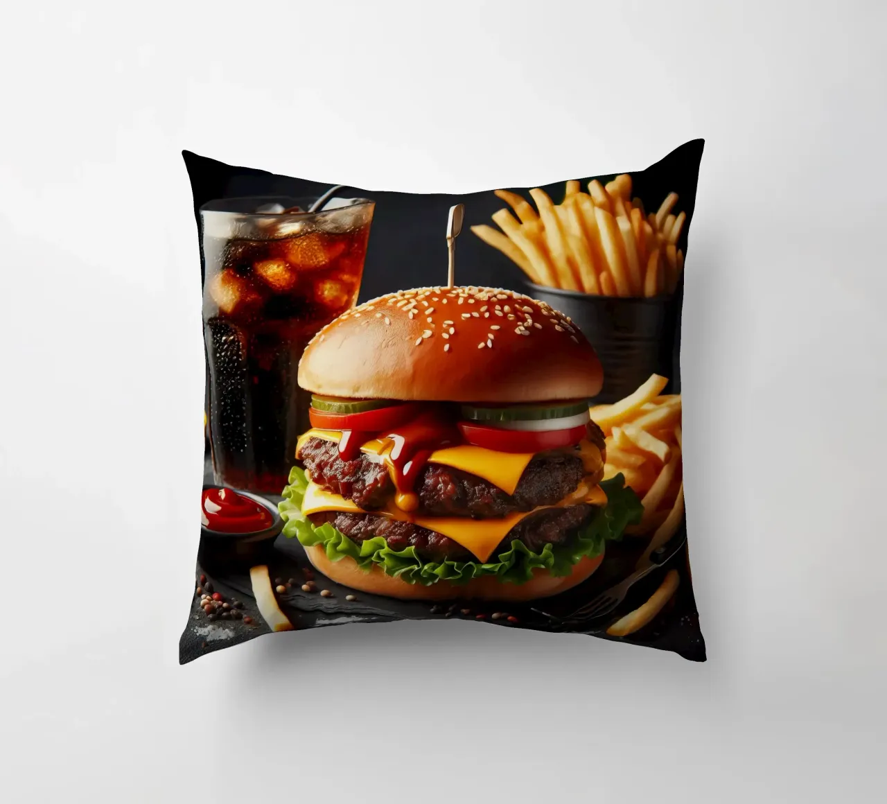 Cheeseburger cuscino da 🥩 The tasty wall