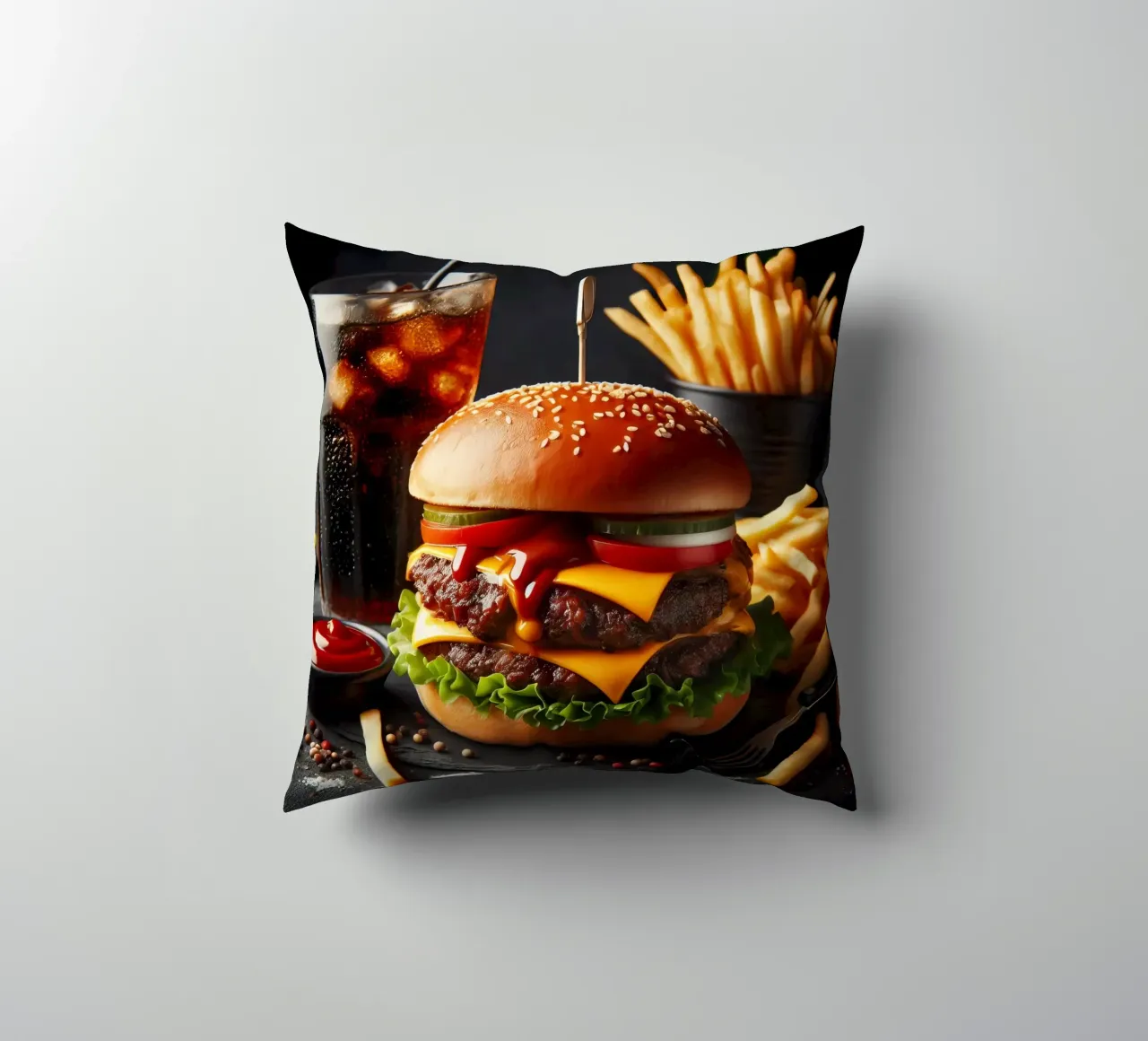 Cheeseburger cuscino da 🥩 The tasty wall