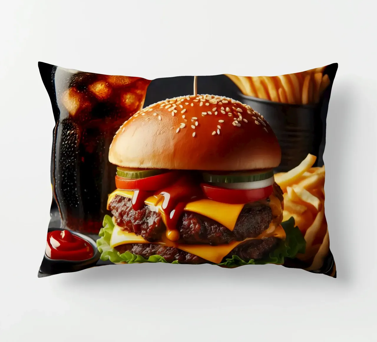Cheeseburger cuscino da 🥩 The tasty wall