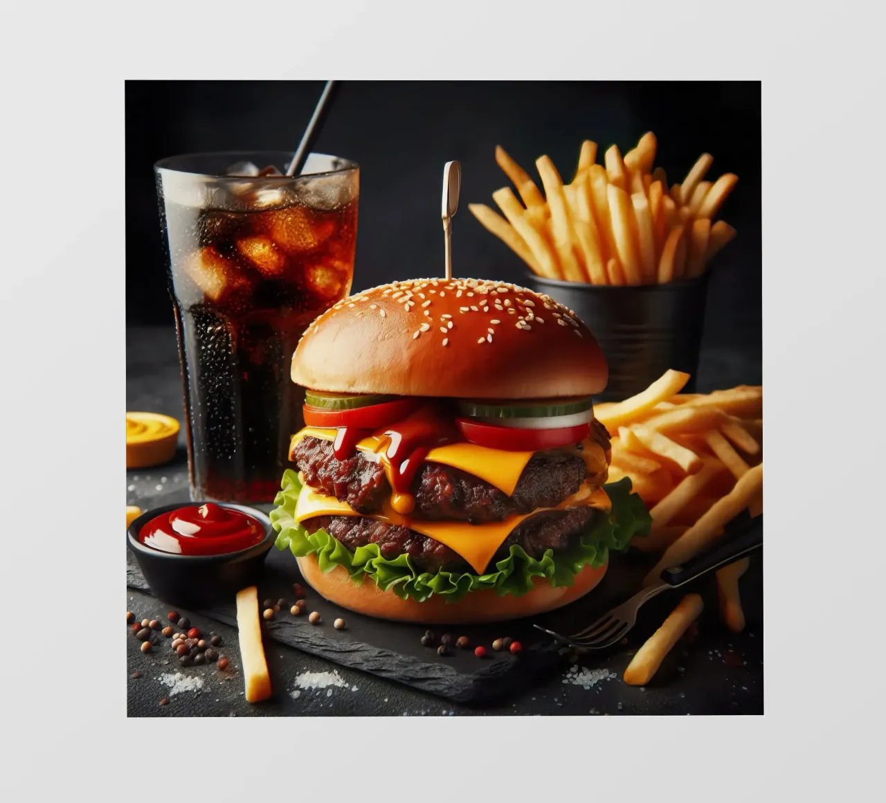 Cheeseburger pellicola backlit da 🥩 The tasty wall
