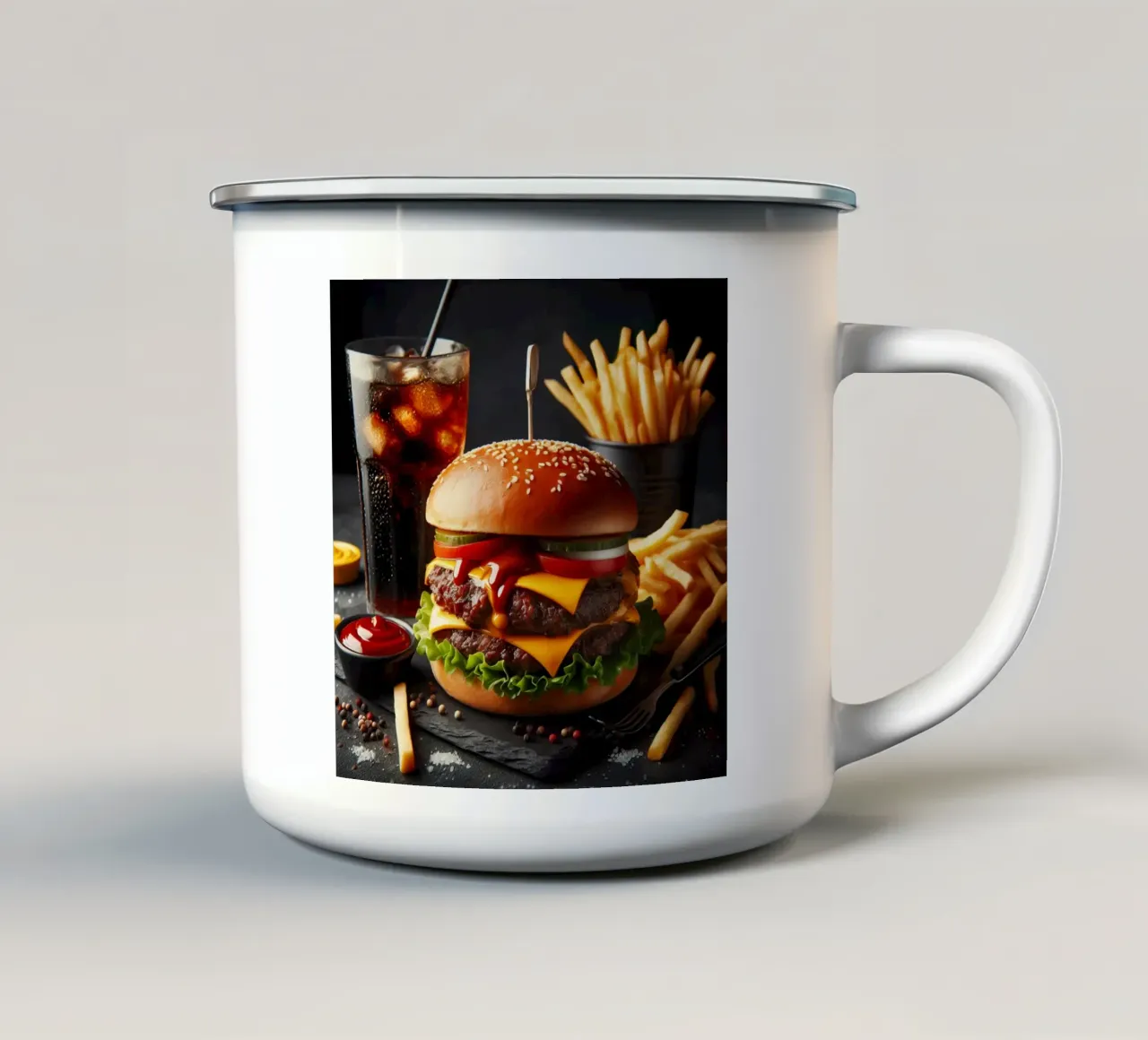 Cheeseburger tazza in smalto da The tasty wall