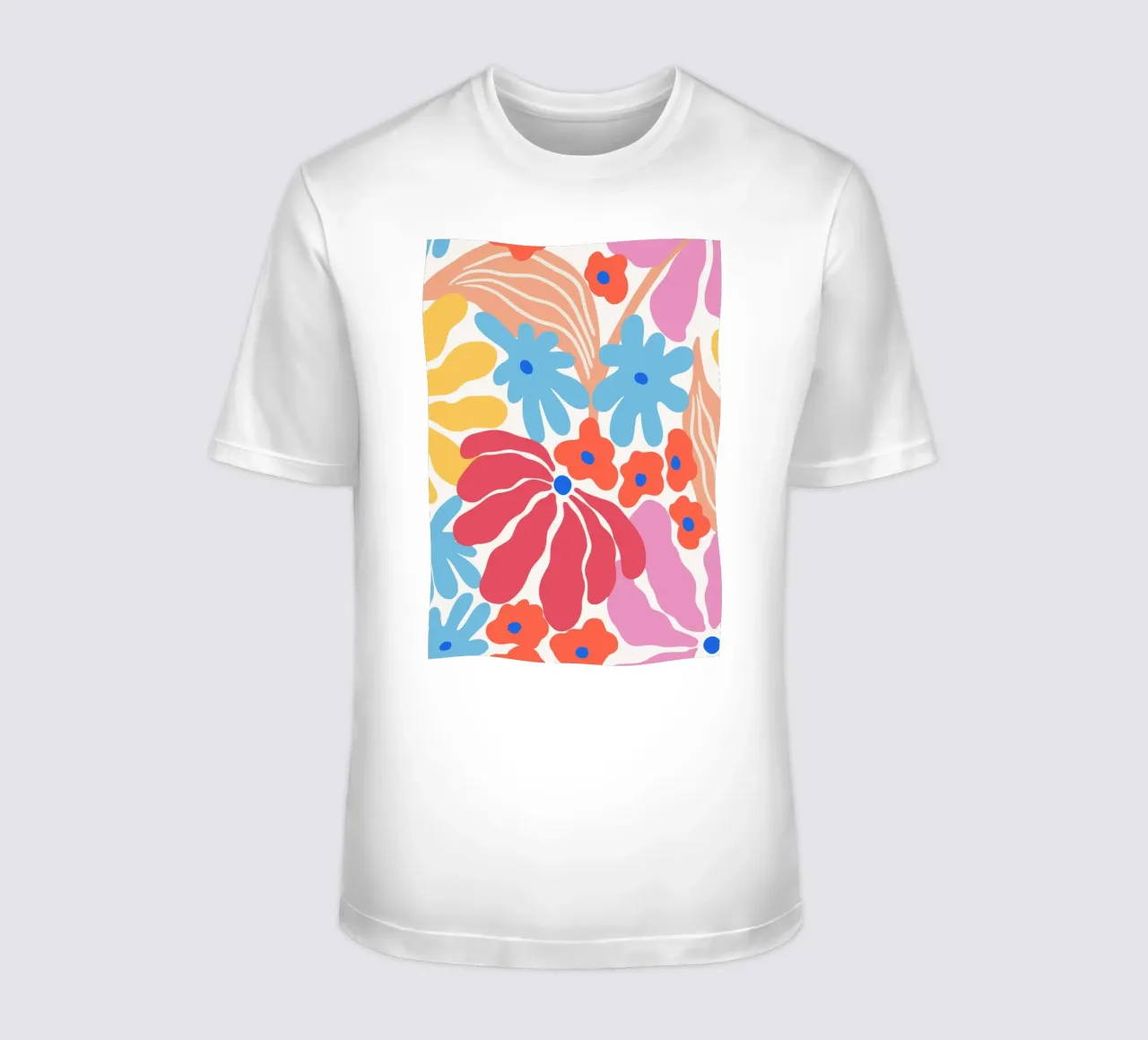 Abstract Mid-Century Floral Burst | Vibrant Modern Botanical t-shirt by NorwesClub