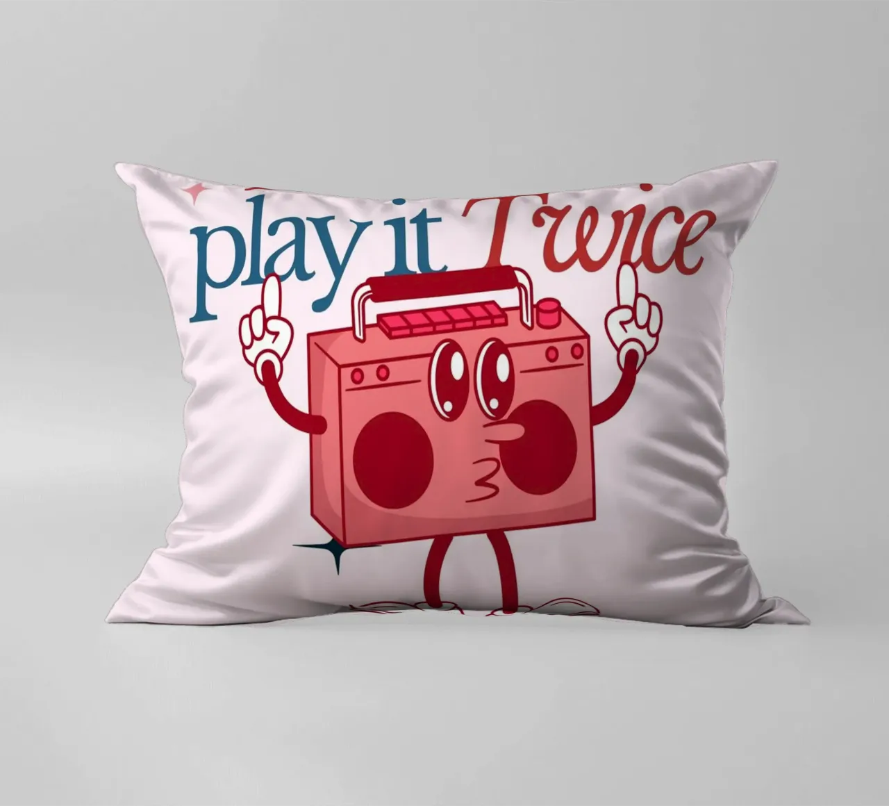 Stampa artistica "If It's Nice Play It Twice" Retro Boombox cuscino da NorwesClub