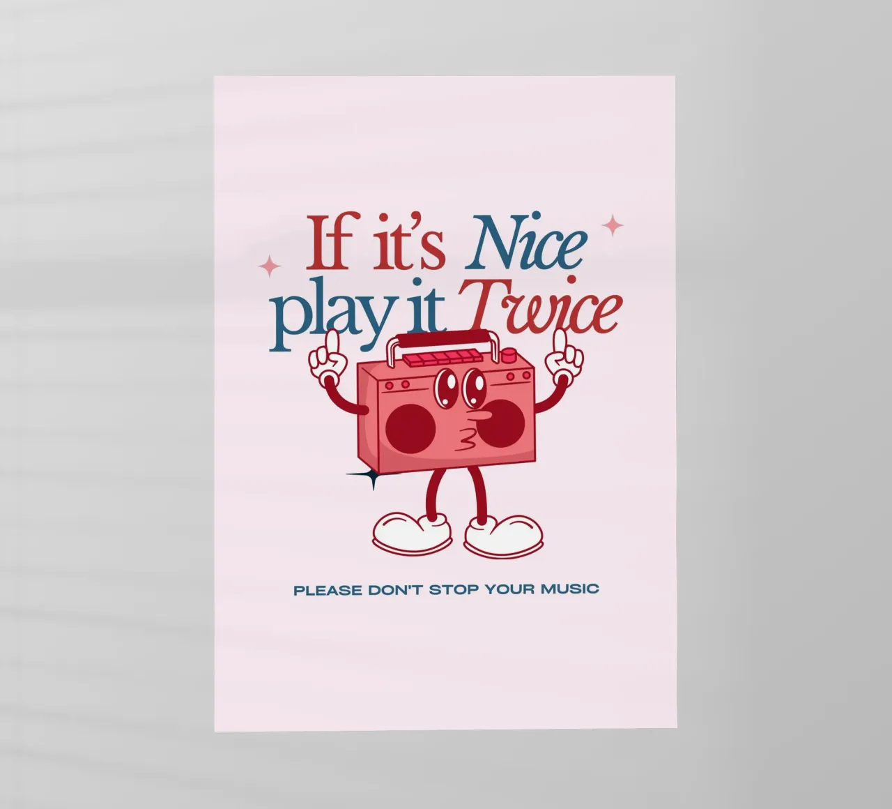 Stampa artistica "If It's Nice Play It Twice" Retro Boombox pellicola backlit da NorwesClub