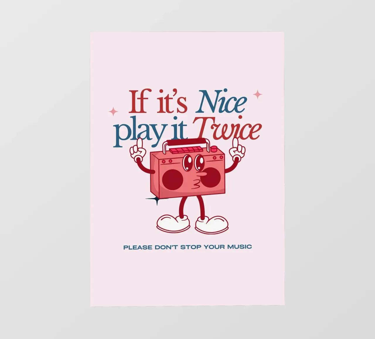 Stampa artistica "If It's Nice Play It Twice" Retro Boombox pellicola backlit da NorwesClub