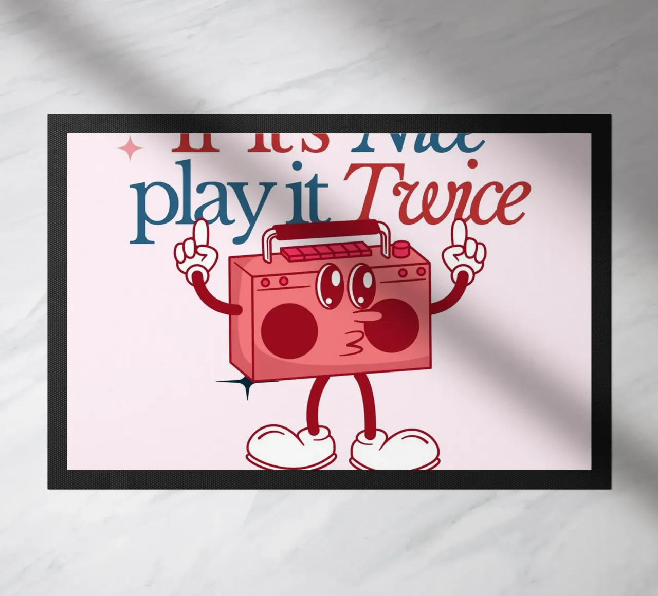 Stampa artistica "If It's Nice Play It Twice" Retro Boombox zerbino da NorwesClub