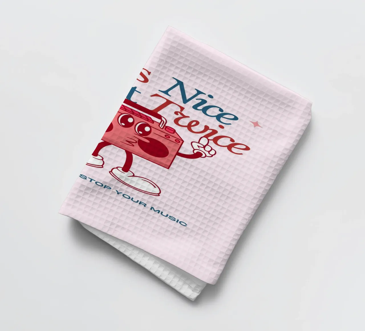 Impression d'art "If It's Nice Play It Twice" Boombox rétro torchon de NorwesClub