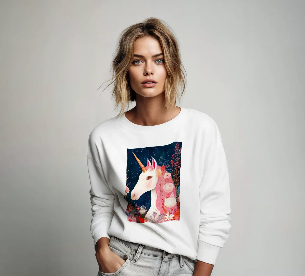 Eenhoorn sweatshirt van Justyna Jaszke JBJart