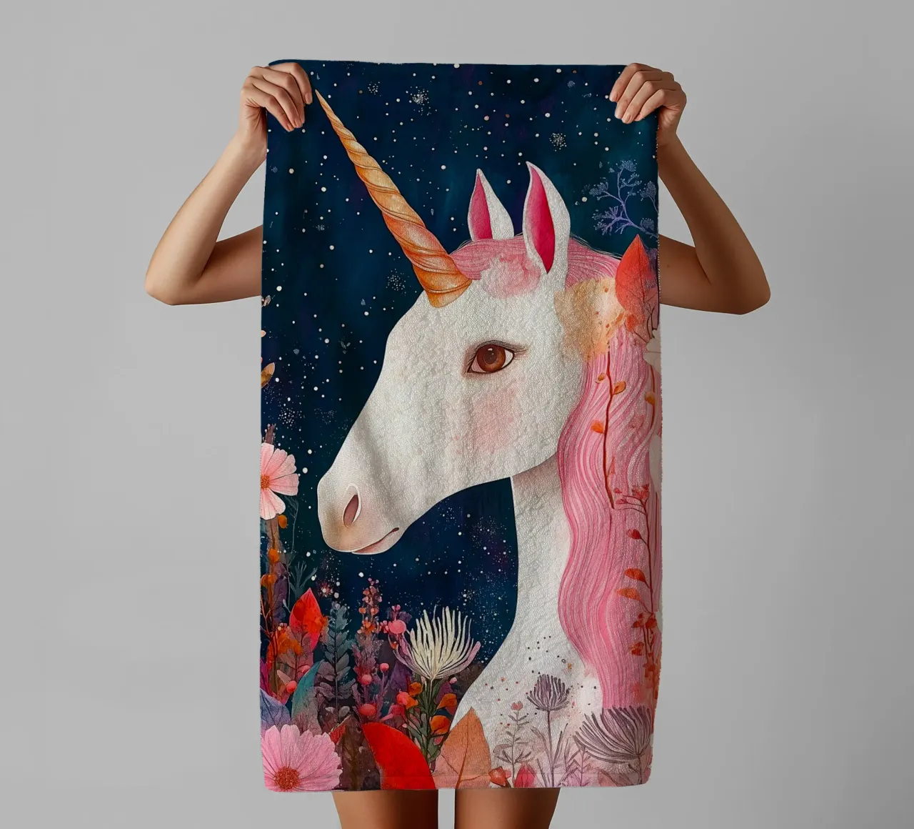 Unicorn asciugamano da bagno da Justyna Jaszke JBJart