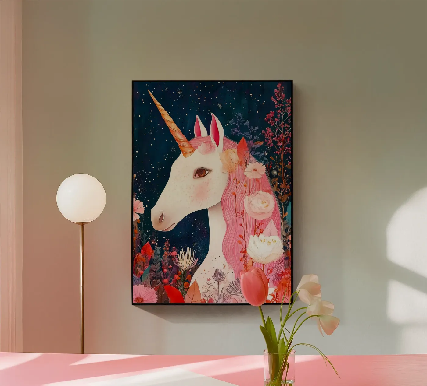 Eenhoorn acryl van Justyna Jaszke JBJart