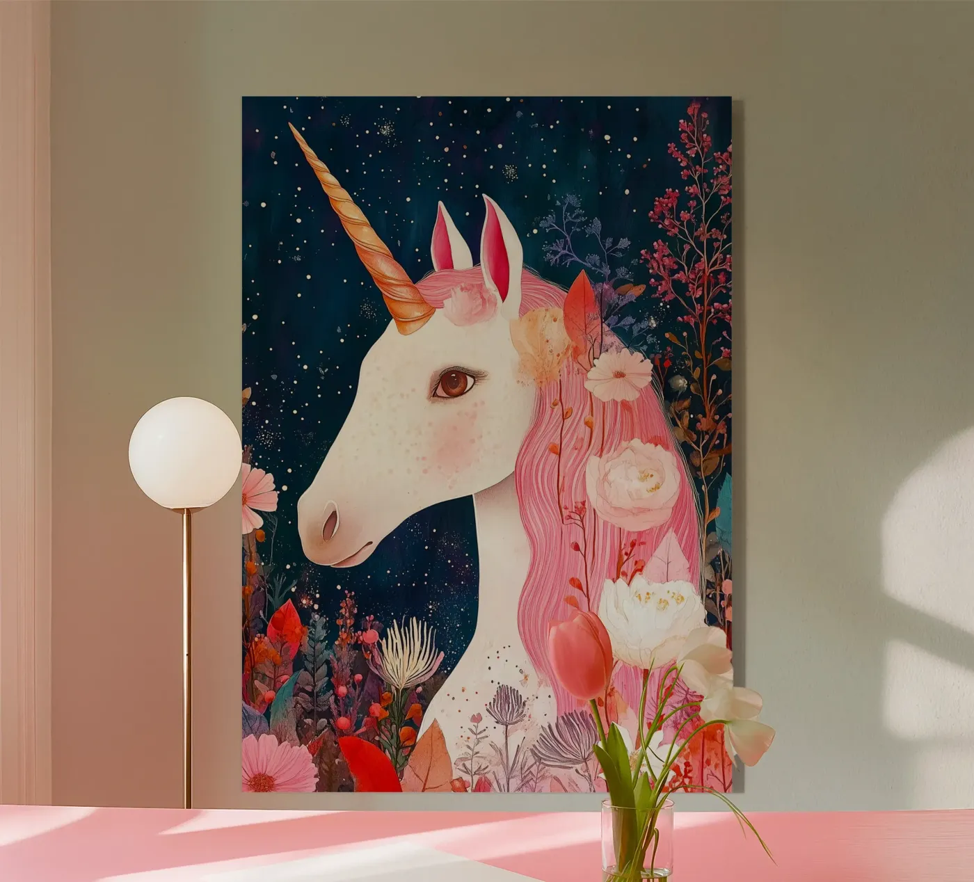Eenhoorn acryl van Justyna Jaszke JBJart