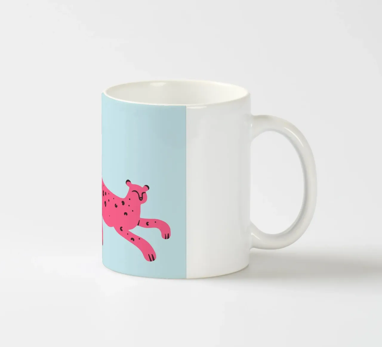 "ROAR" Pink Leopard Art | Cute Modern Animal Print taza de cerámica de NorwesClub