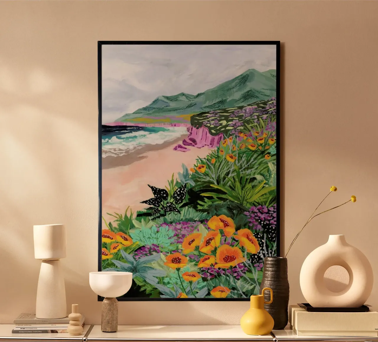 Coastal Bluffs poster con telaio in plastica da Sarah Gesek