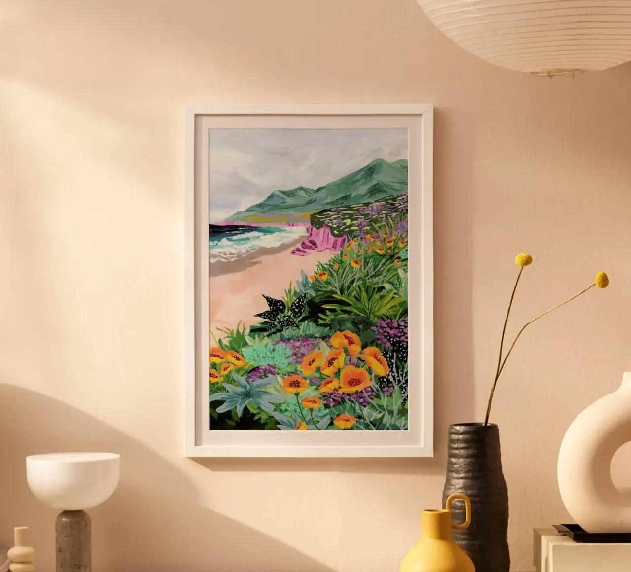 Coastal Bluffs poster con telaio in plastica da Sarah Gesek