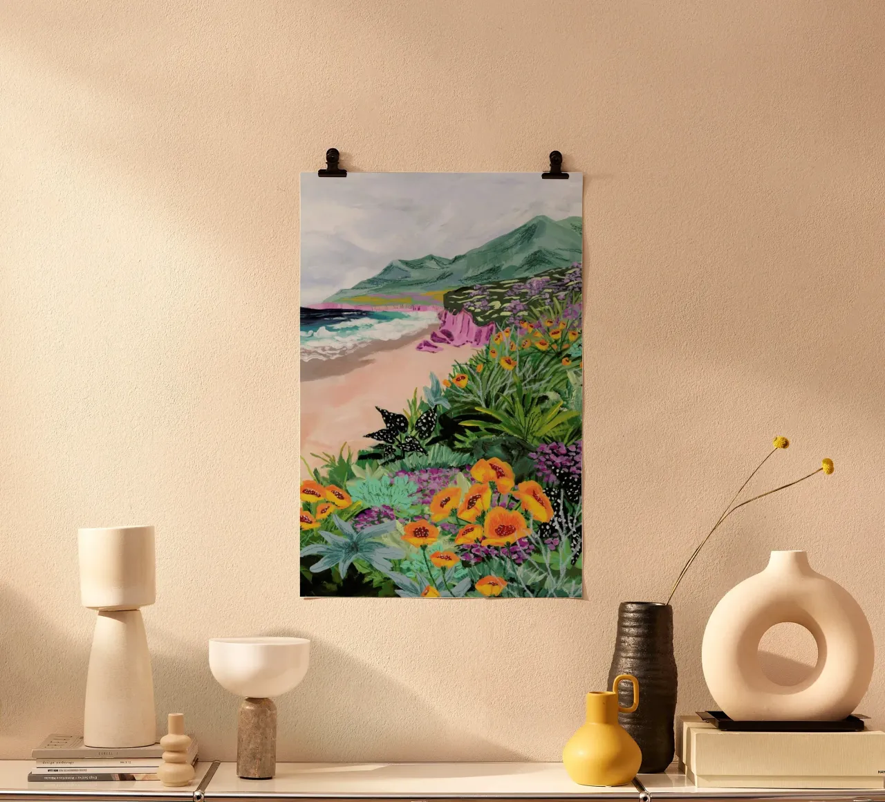 Coastal Bluffs poster con telaio in plastica da Sarah Gesek