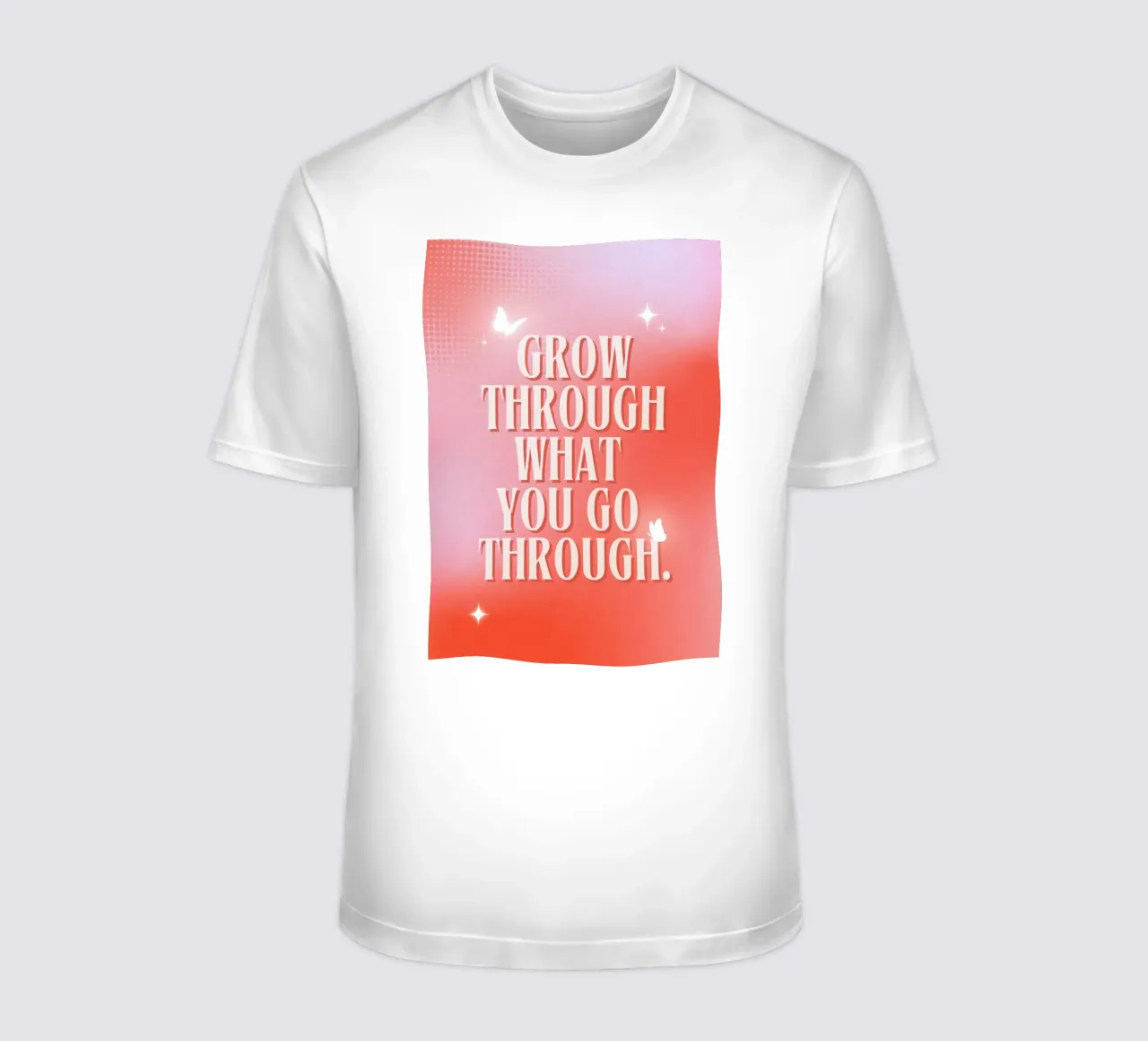 "Grow Through" Butterfly Art | Motivational Aura Gradient Pr t-shirt by NorwesClub