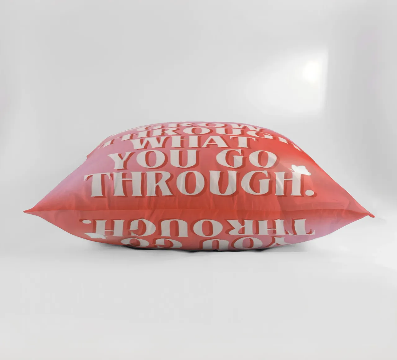 "Grow Through" Butterfly Art | Motivational Aura Gradient Pr decorative cushion by NorwesClub