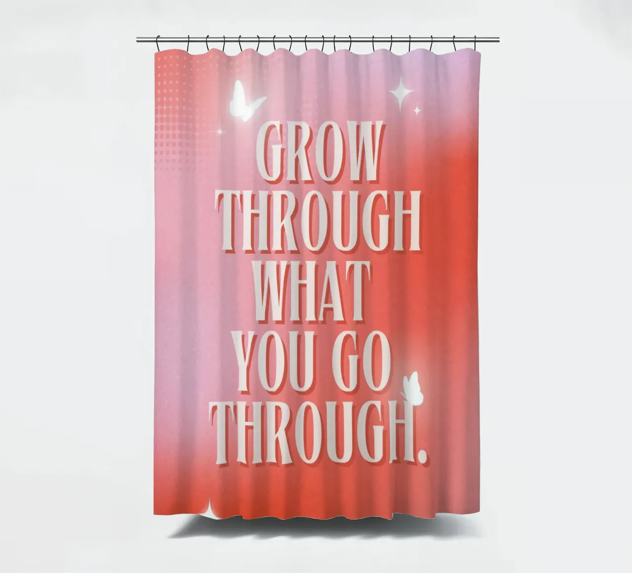 Papillon "Grow Through" - Motivational Aura Gradient Pr rideau de douche de NorwesClub