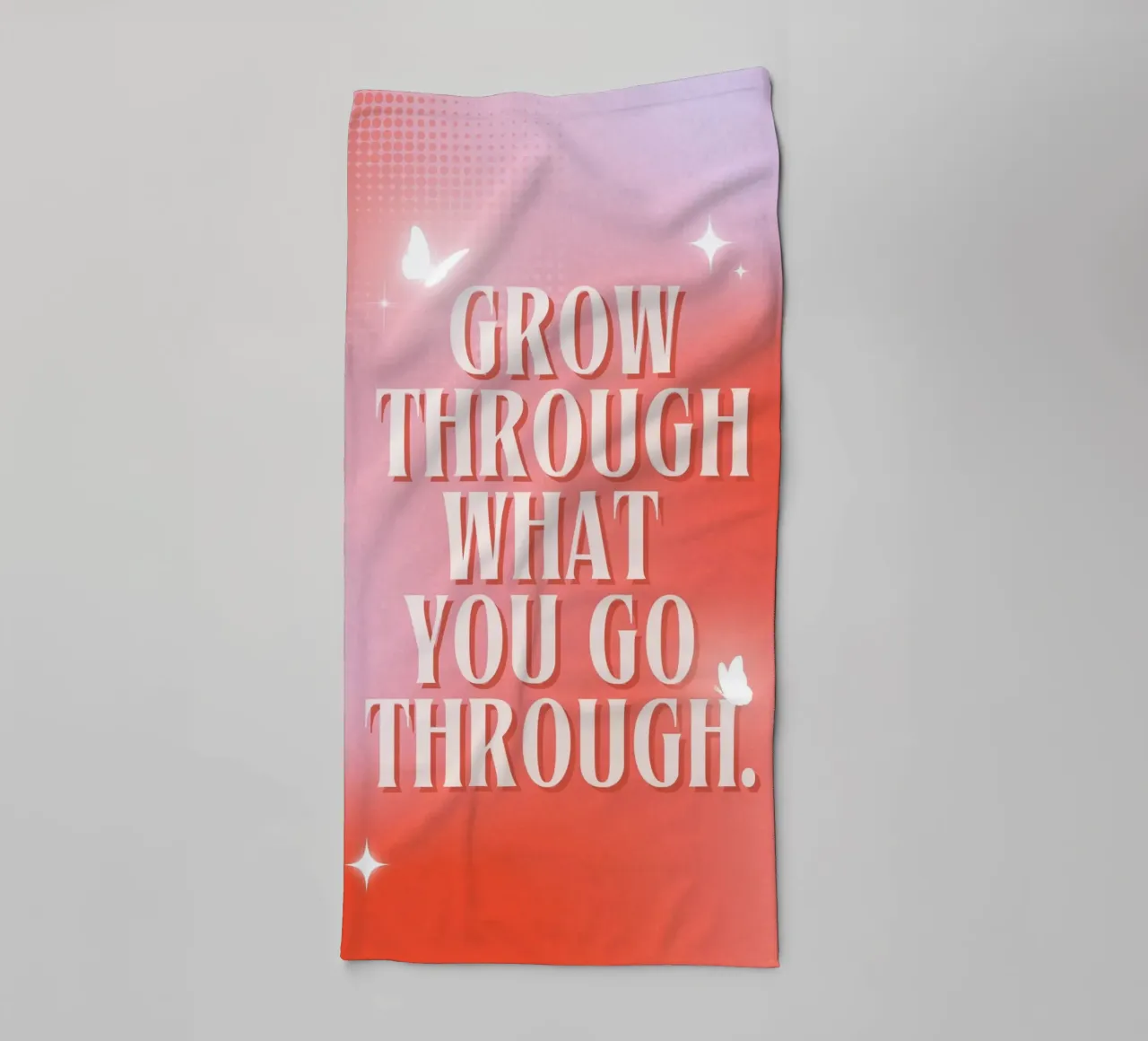 "Grow Through" Butterfly Art | Motivational Aura Gradient Pr towel by NorwesClub