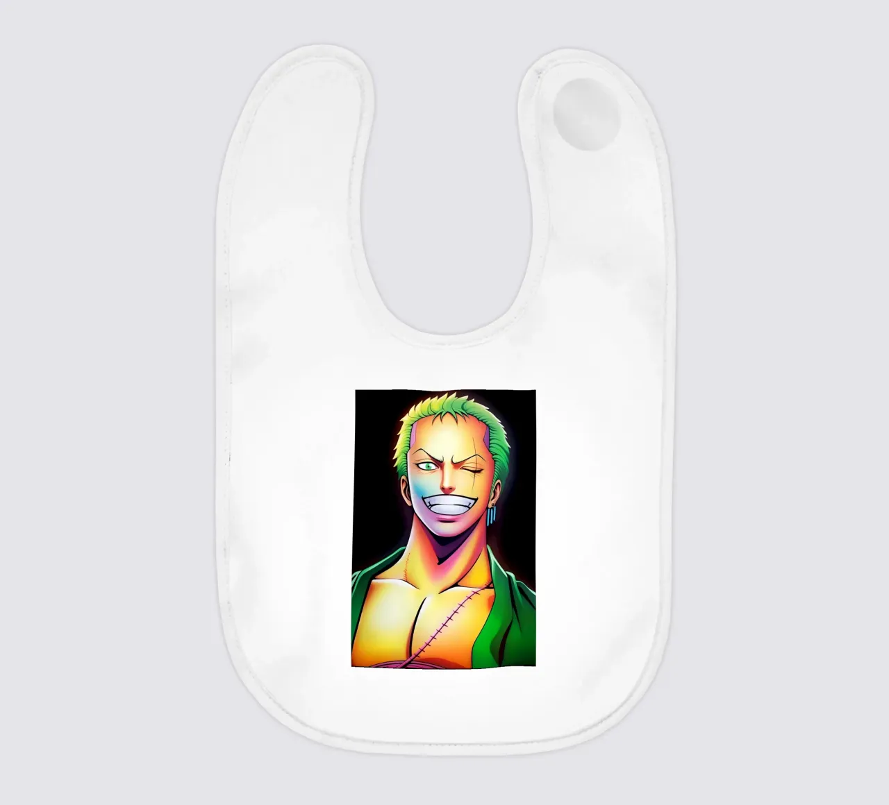 Zoro Lächeln Neon Kunst Babylätzchen von BONANZA