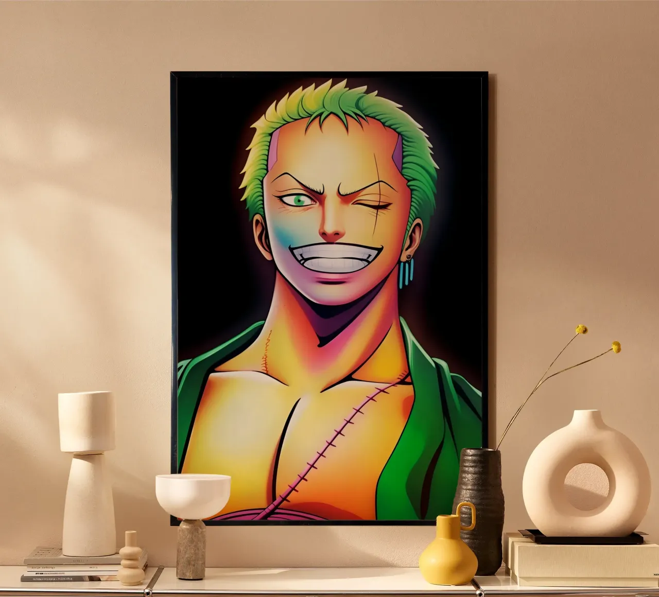 Zoro smile neon art poster da BONANZA