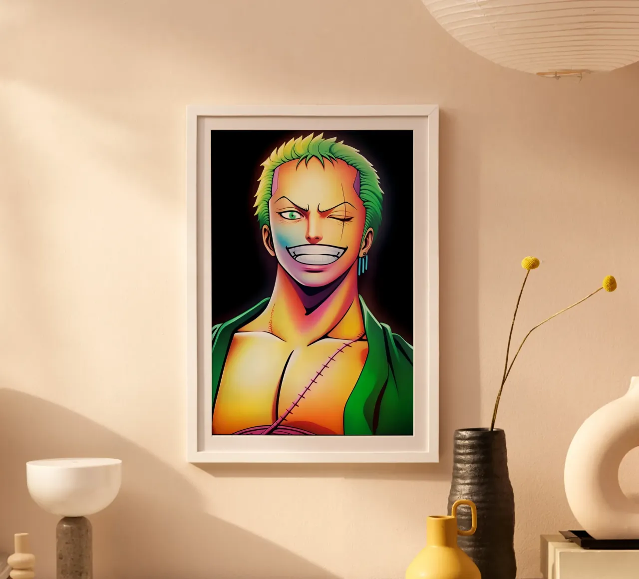 Zoro smile neon art poster da BONANZA