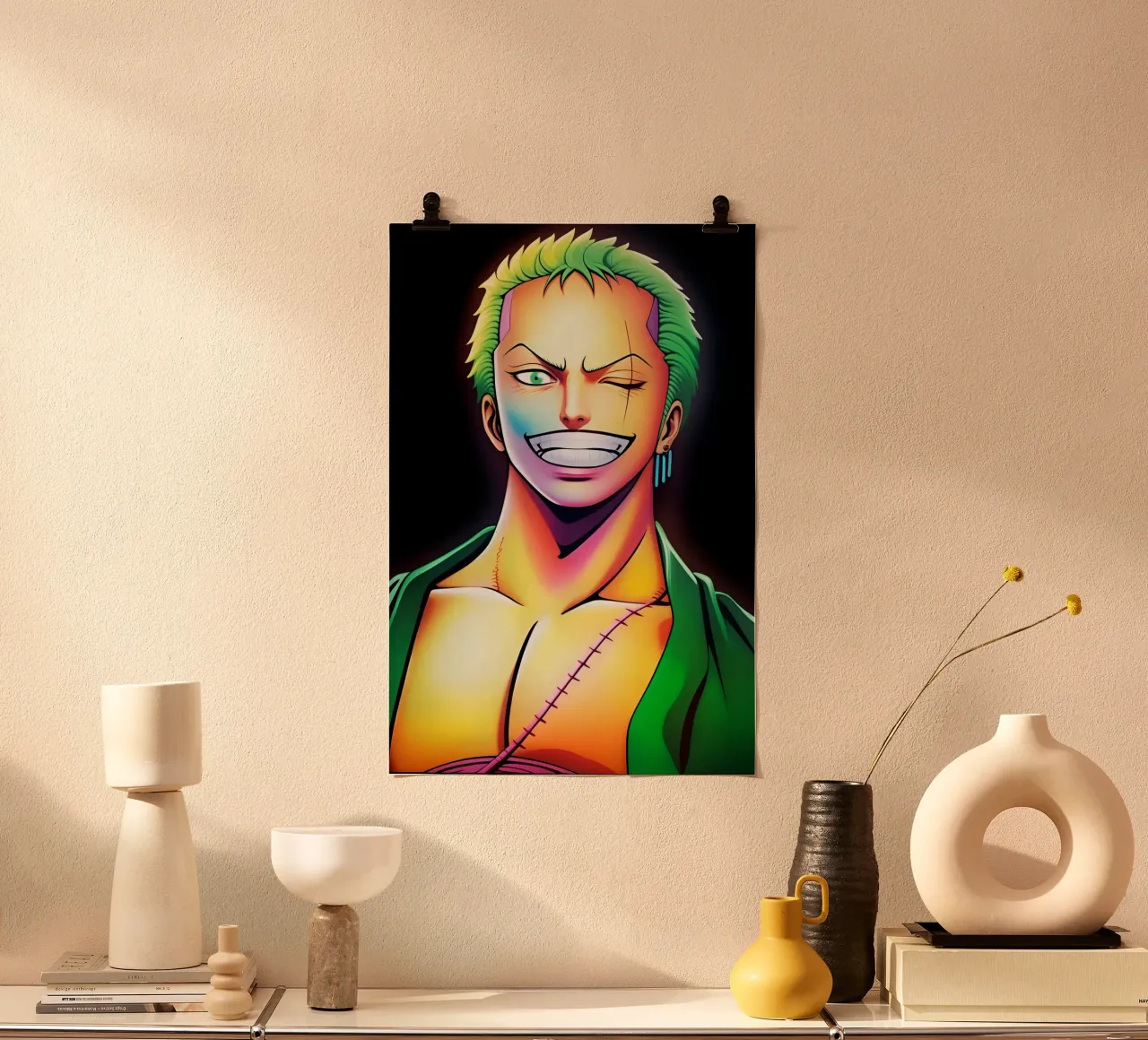 Zoro smile neon art poster da BONANZA